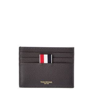 Thom Browne Leather Card Holder, Grey